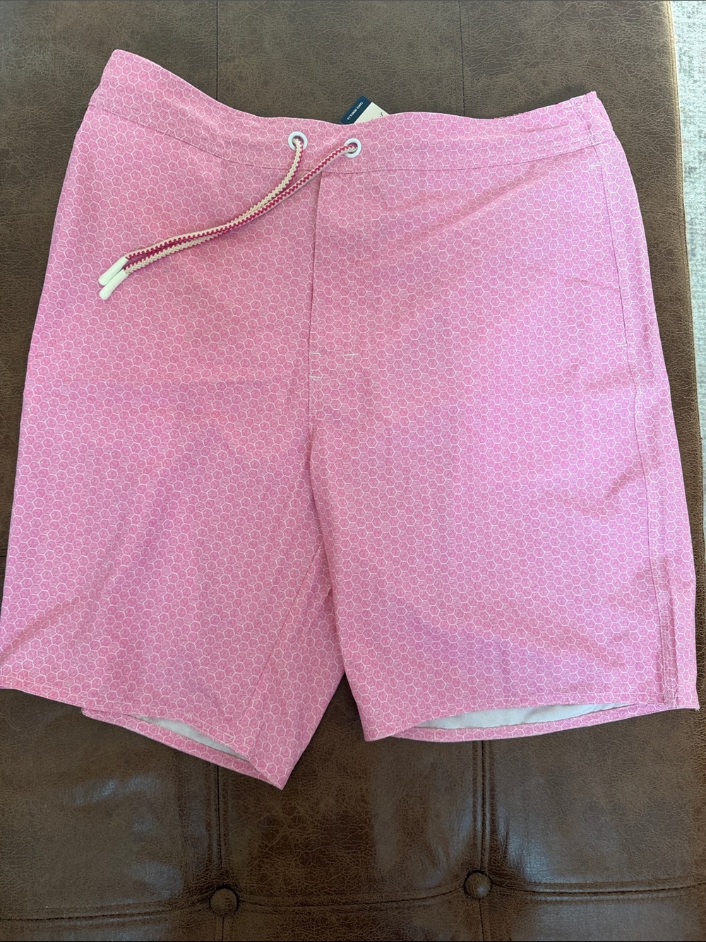 Johnnie-O Men's Pink Patterned Swim Trunks